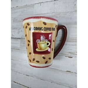 Coin Bank My Morning Coffee Fund Ceramic Mug by Ganz 3D Hot Coffee Image 5.5”